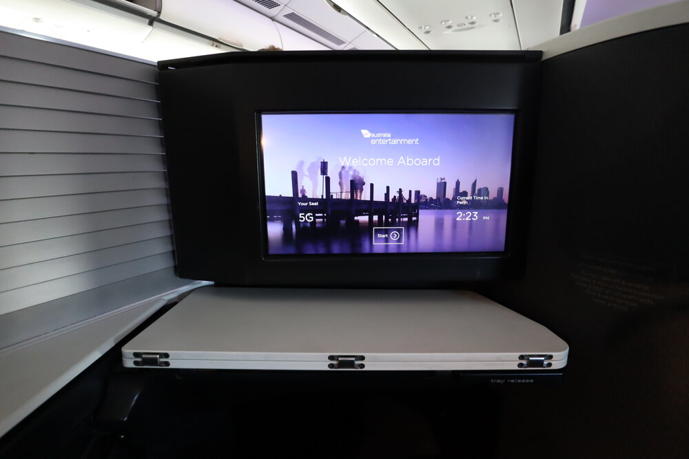 Virgin Australia business class – Entertainment screen