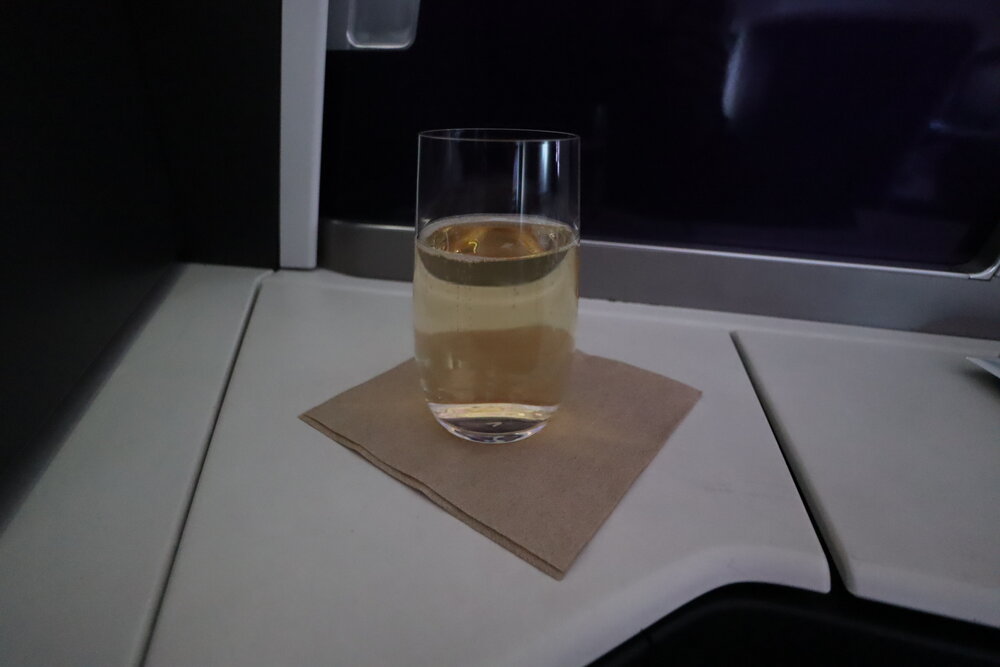 Virgin Australia business class – Welcome beverage