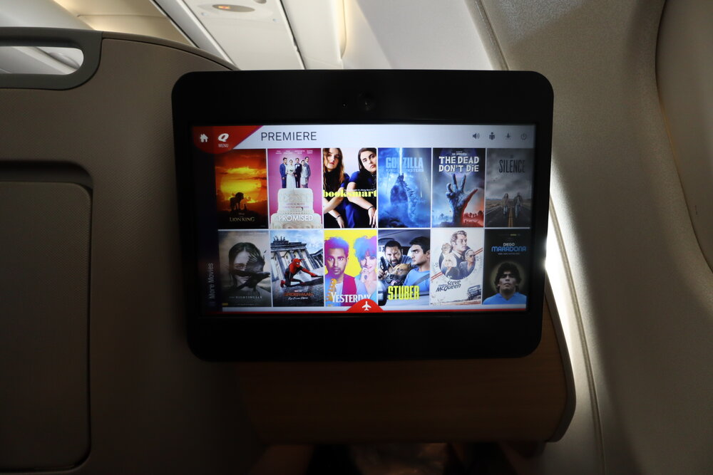 Qantas business class – Movie selection