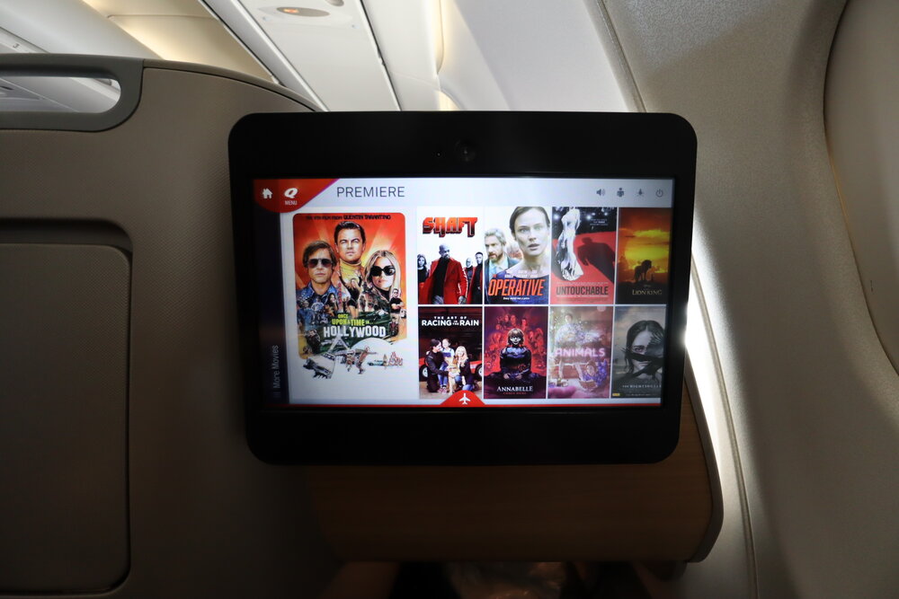 Qantas business class – Movie selection