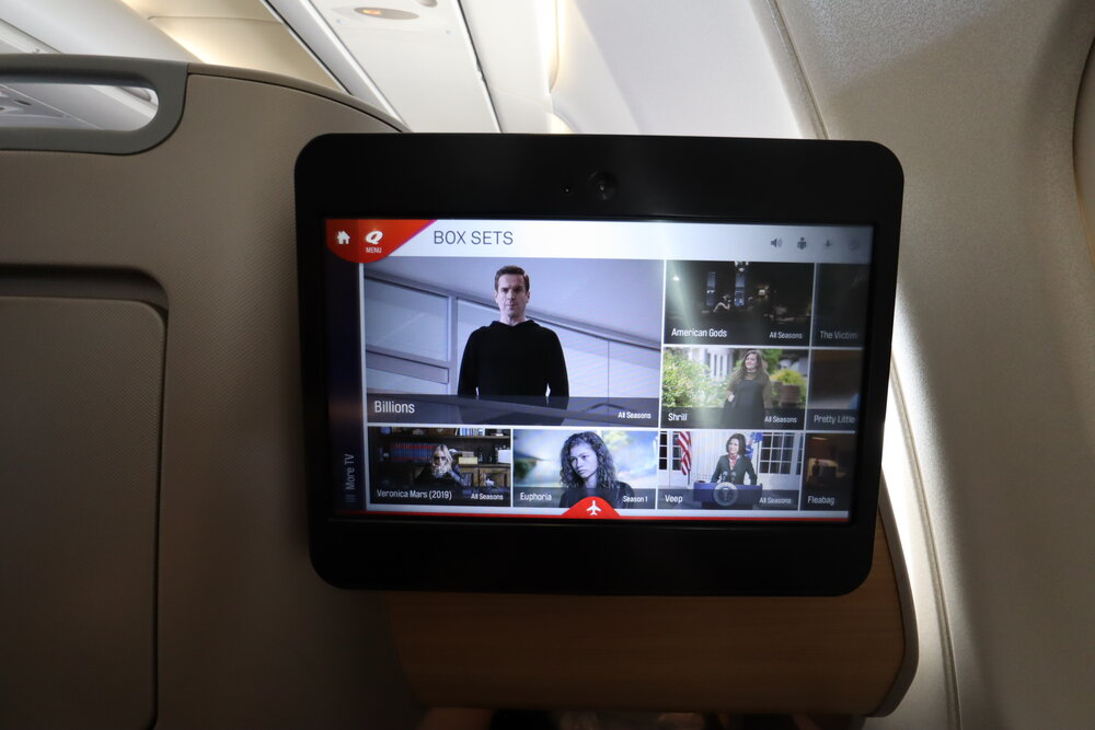 Qantas business class – TV selection