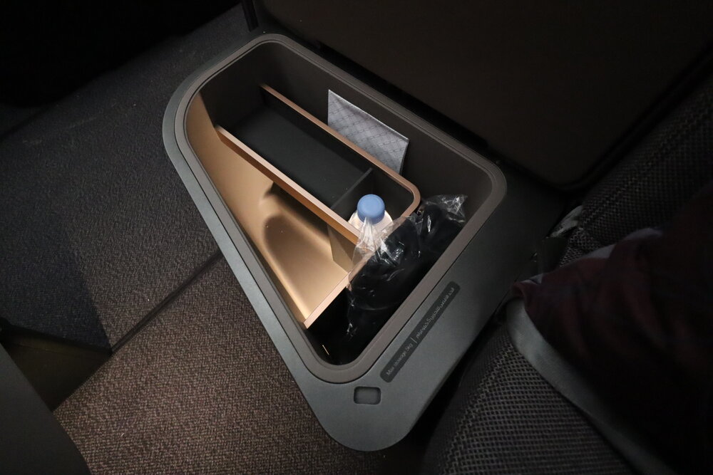 Qatar Airways A350 Qsuites business class – Storage compartment