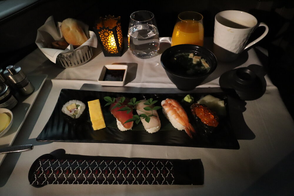 Qatar Airways A350 Qsuites business class – Sushi selection