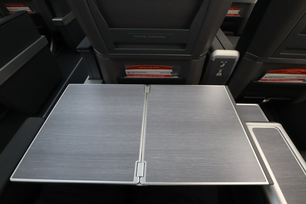 Air Canada Airbus A220 – Business class tray table