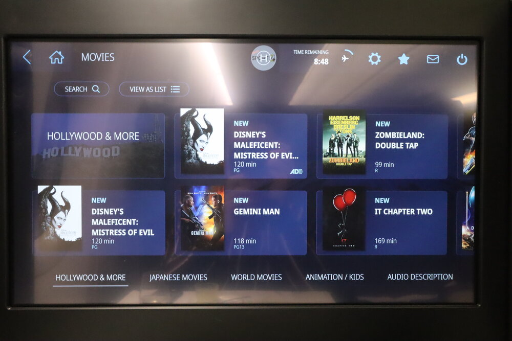 ANA 777 new business class – Movie selection