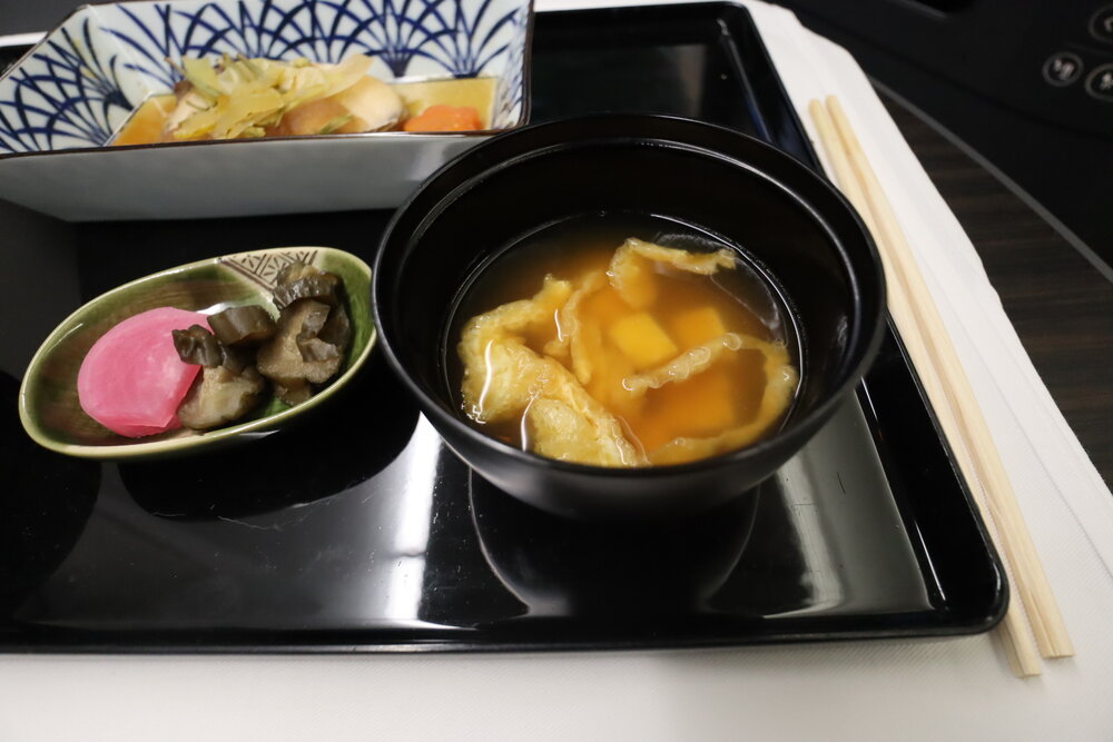 ANA 777 new business class – Miso soup