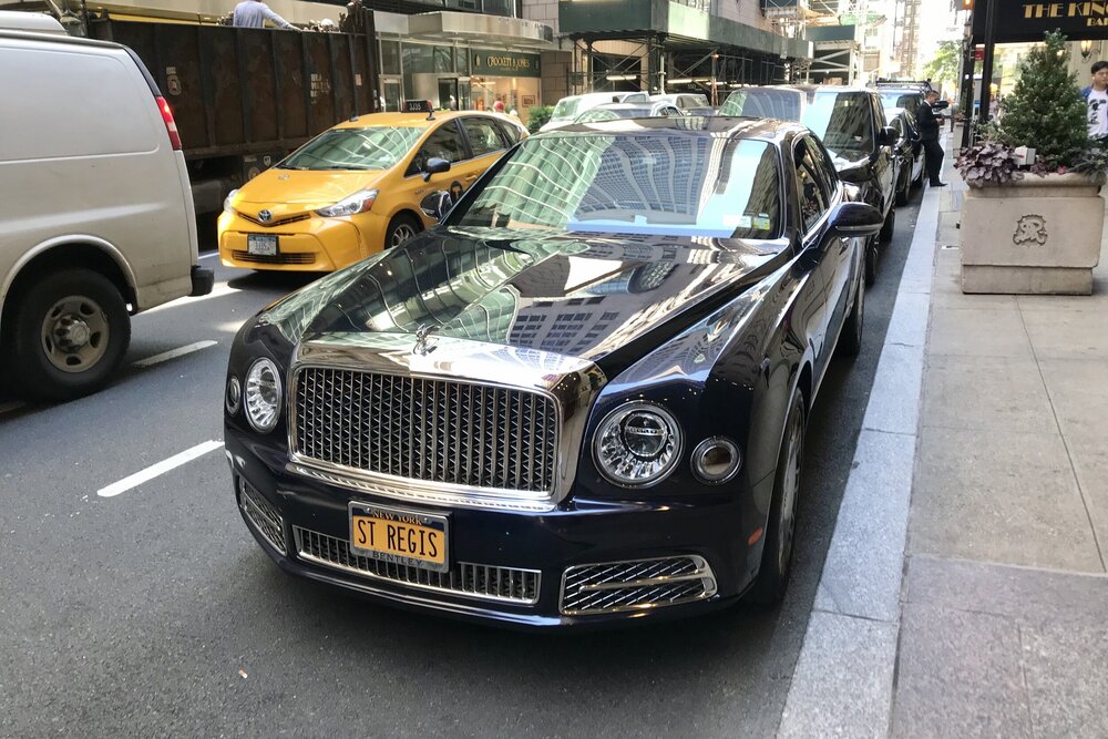 Complimentary drop-off in the House Bentley at the St. Regis New York