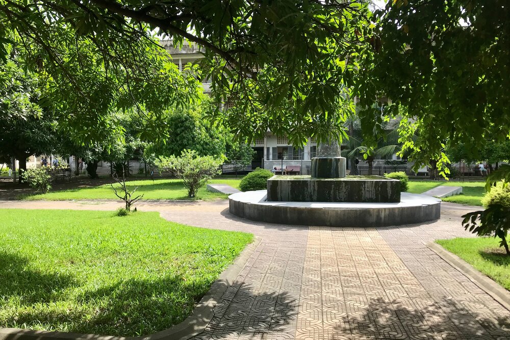 Reflection Garden at the Tuol Sleng Genocide Museum