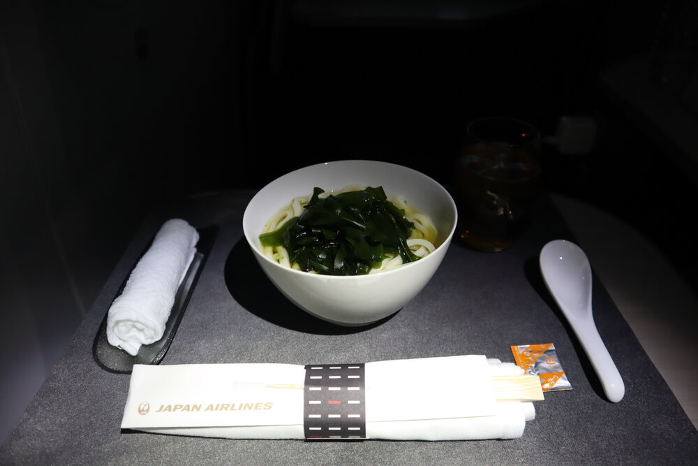 Japan Airlines business class – Udon noodles