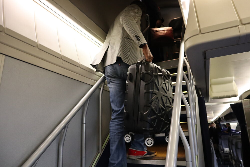 Stairway to the upper deck of the 747