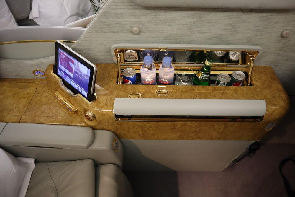 Emirates A380 First Class – Drinks cabinet