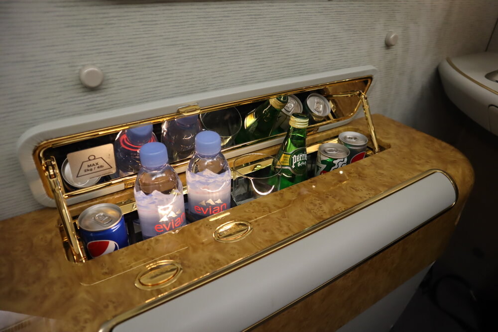 Emirates A380 First Class – Drinks cabinet