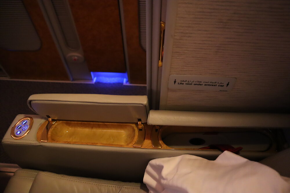 Emirates A380 First Class – Storage nook