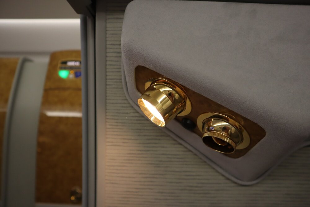 Emirates A380 First Class – Reading lights