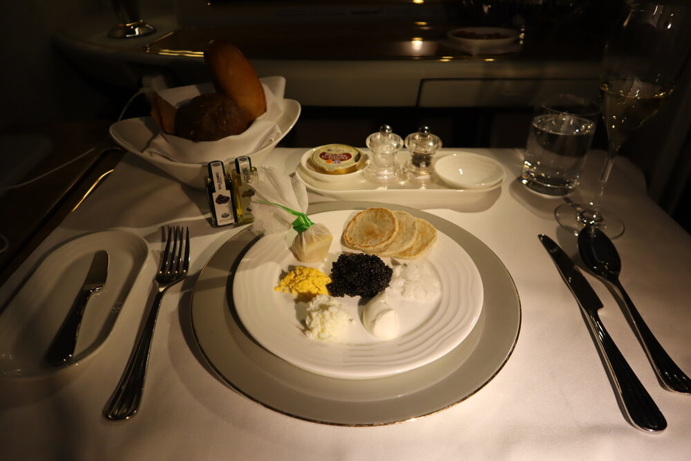 Emirates A380 First Class – Caviar