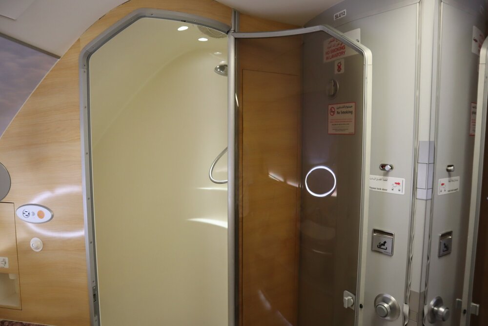 Emirates A380 First Class – Shower Spa shower