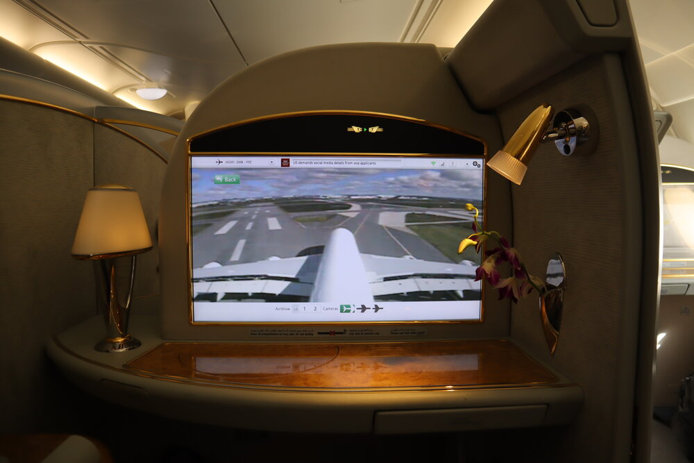 Emirates A380 First Class – Tail camera