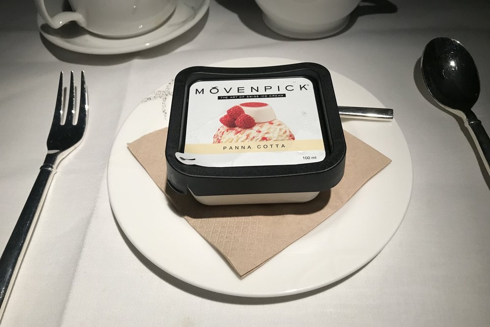 Cathay Pacific First Class – Mövenpick ice cream