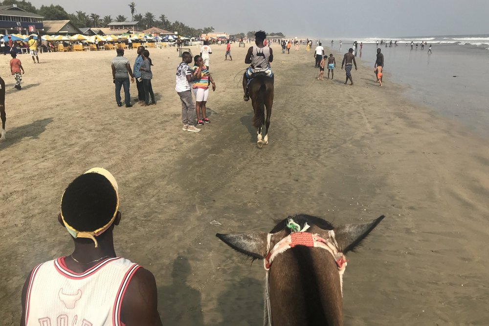 Horseback riding on Labadi Beach