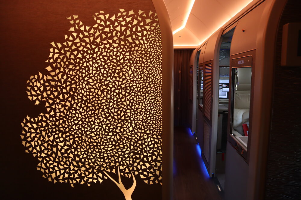 Emirates 777 New First Class – Ghaf tree design in galley