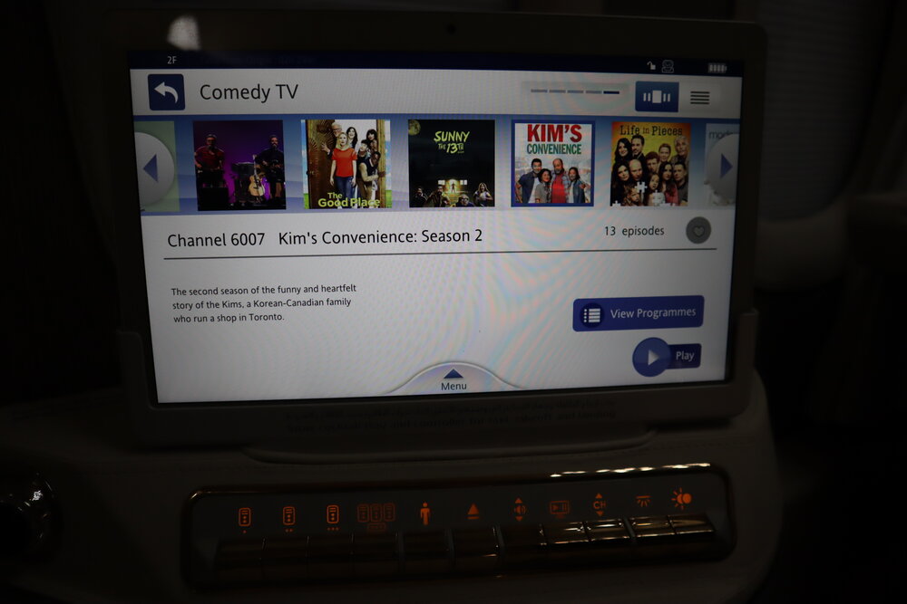 Emirates 777 New First Class – TV selection