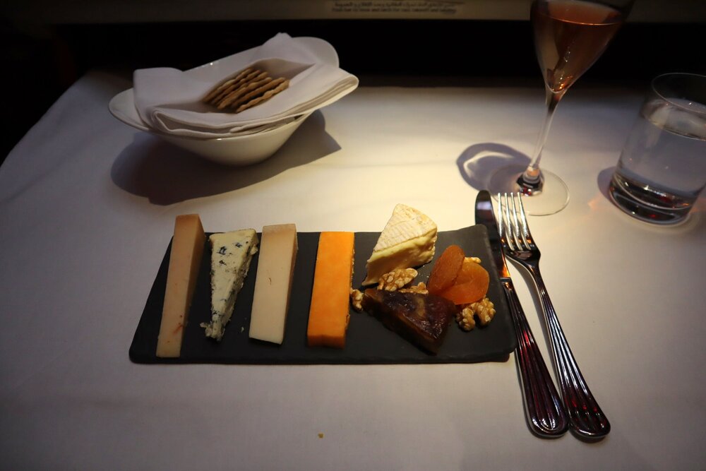 Emirates 777 New First Class – Cheese course