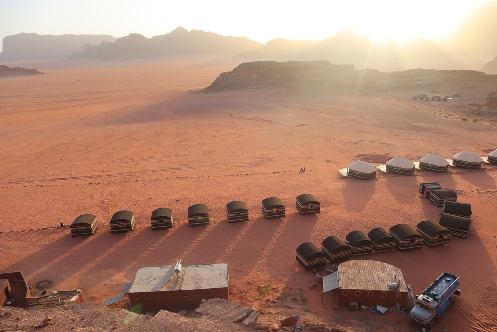 Wadi Rum Bedouin Camp sunset view