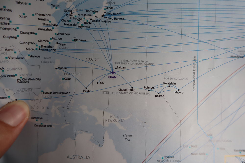 United Flight 155 – Route map in Hemispheres magazine