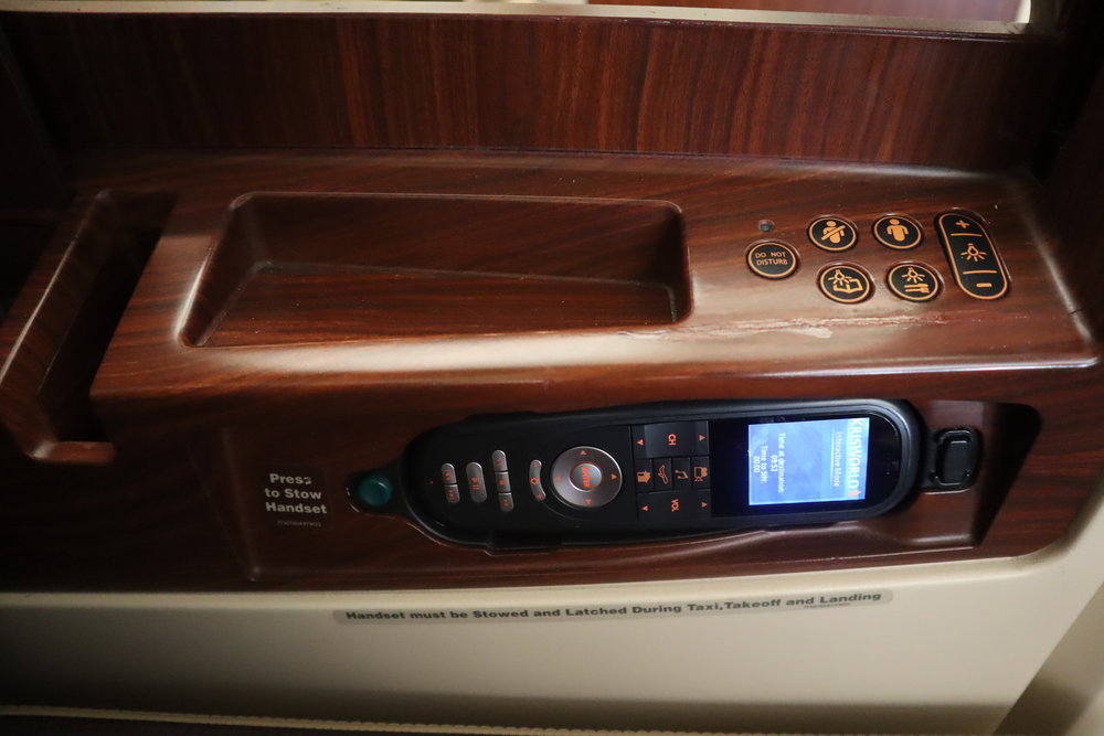 Singapore Airlines Suites Class – Suite and entertainment controls