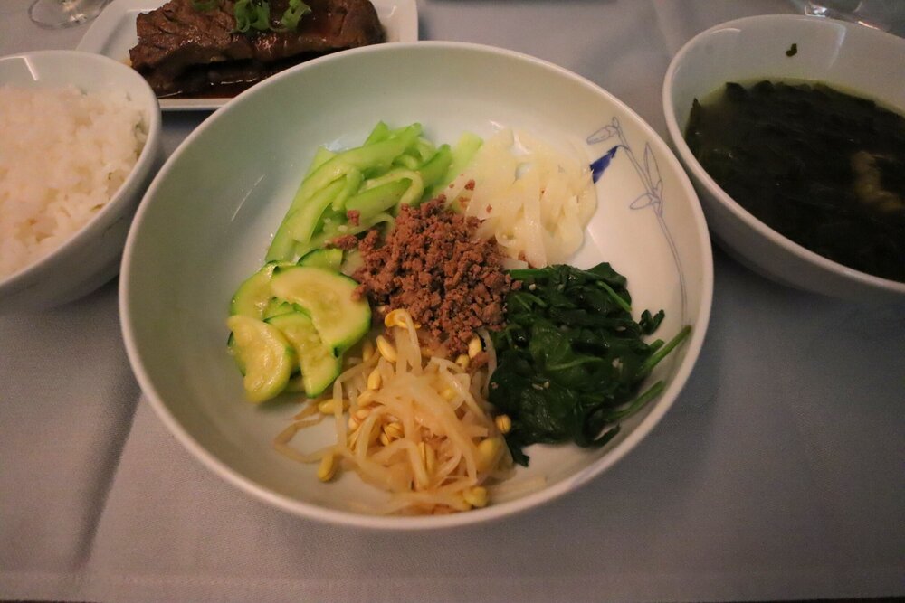 Korean Air 747 First Class – Bibimbap