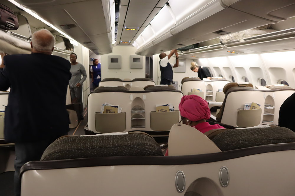 South African Airways business class – Cabin