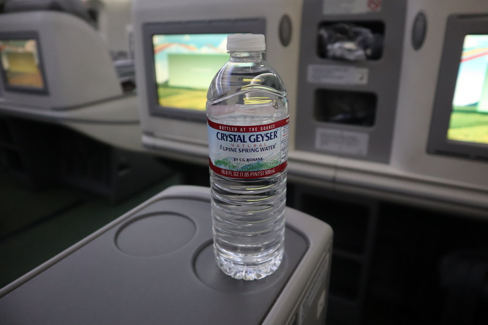 Ethiopian Airlines business class – Bottled water