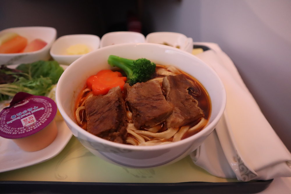 Air China business class – Beef noodles