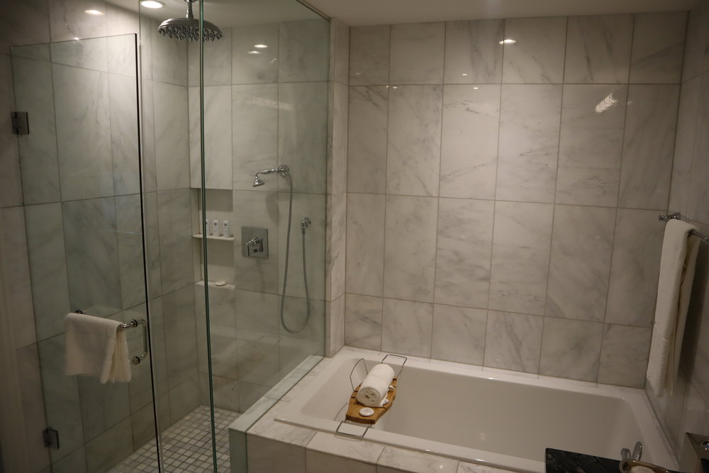 St. Regis Toronto – Two-bedroom suite master bathroom shower &amp; tub