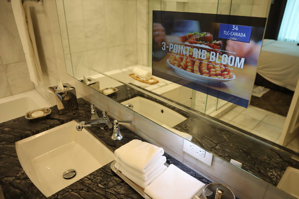 St. Regis Toronto – Two-bedroom suite master bathroom television