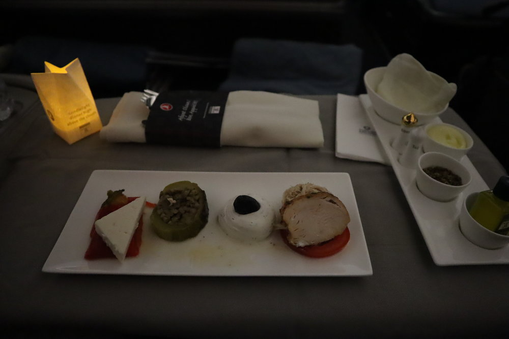 Turkish Airlines A330 business class – Turkish meze course