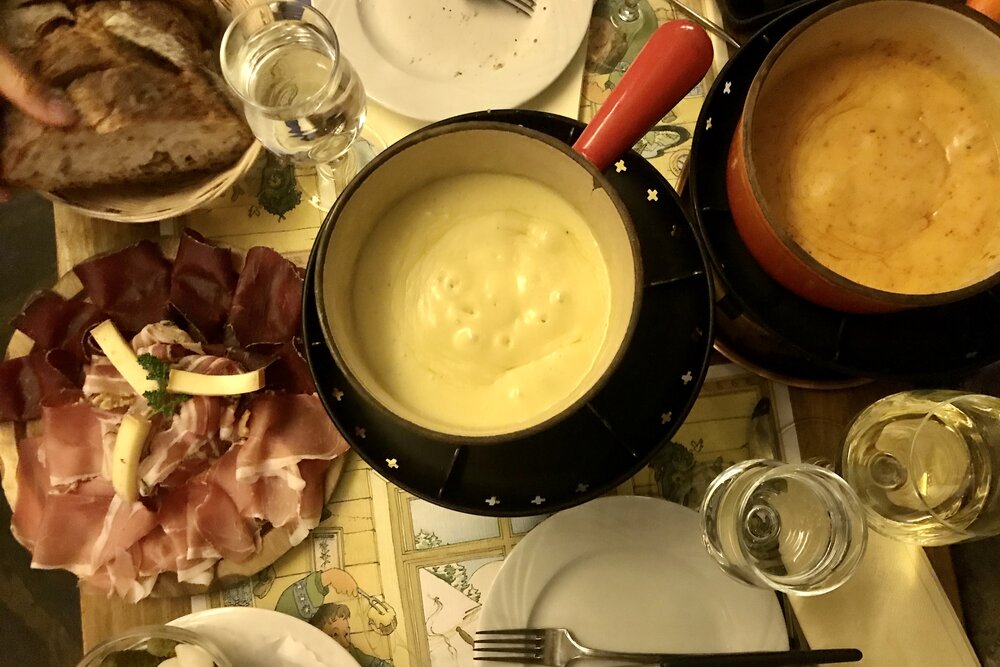 Fondue dinner at Restaurant Le Caveau