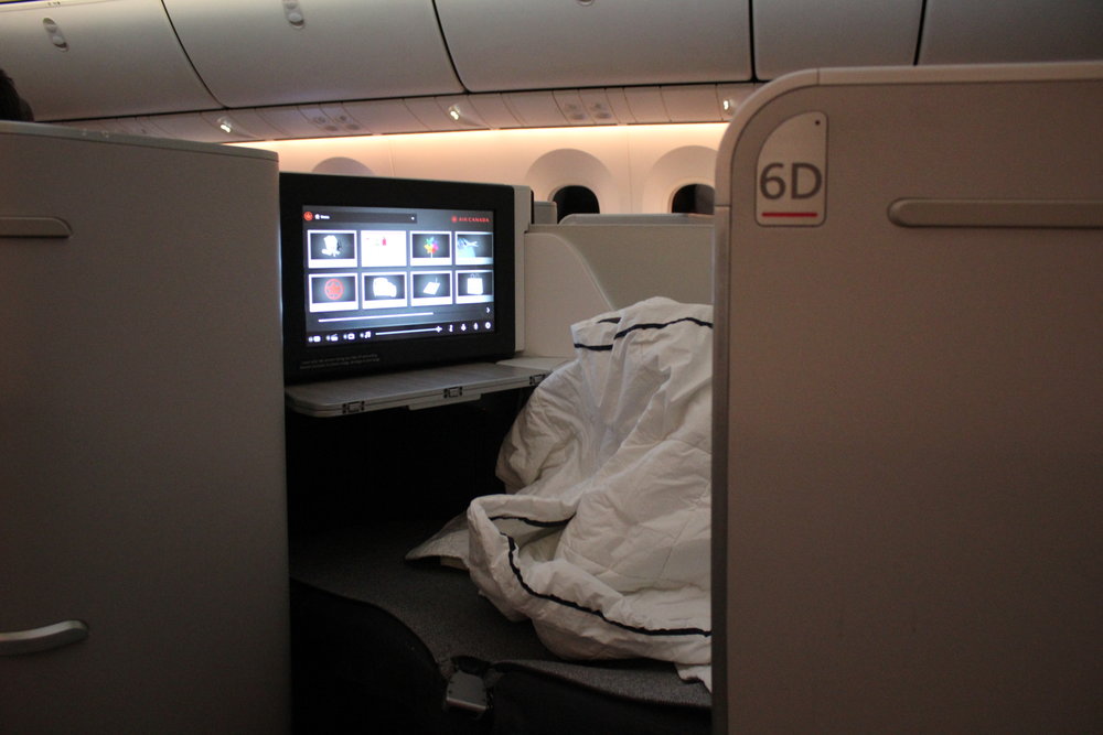 Air Canada business class – Seat 6D