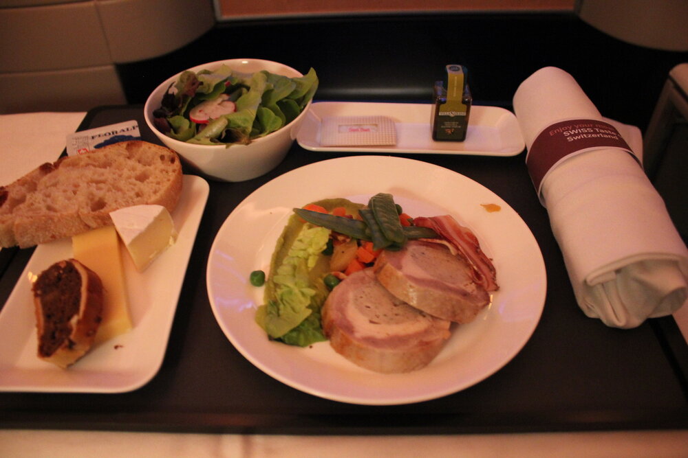 Swiss business class – Dinner