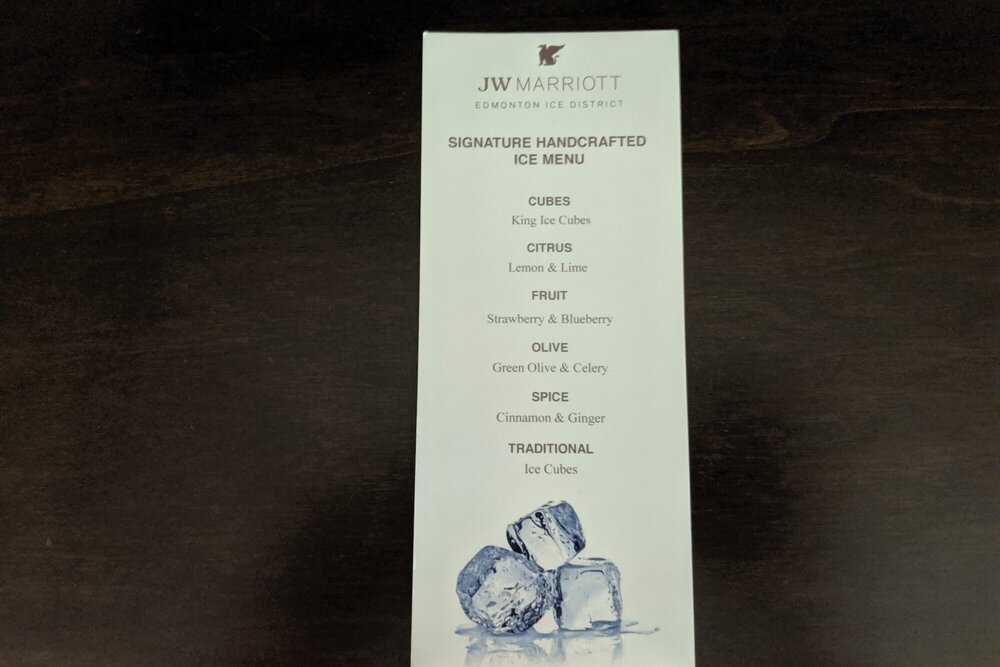 JW Marriott Edmonton ICE District – Ice menu