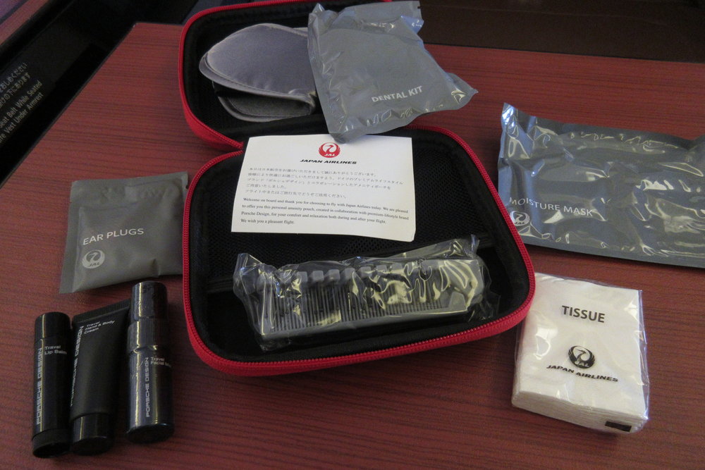 Japan Airlines First Class – Amenity kit contents