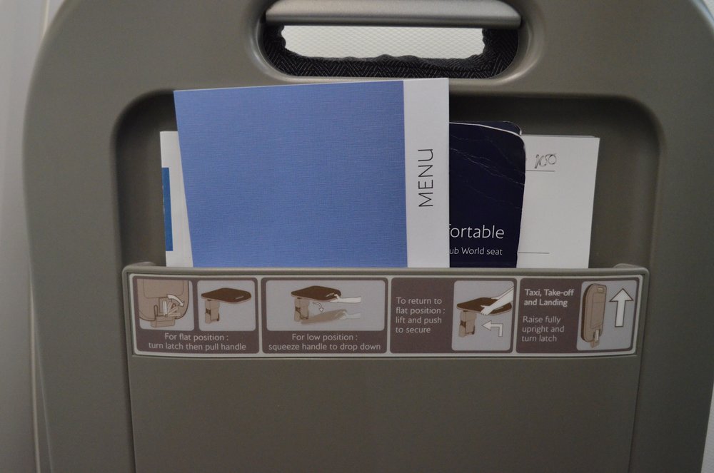 British Airways 787 business class – Literature pocket