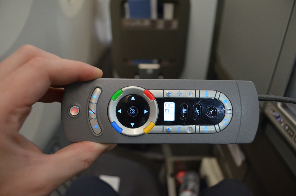 British Airways 787 business class – Video game controls