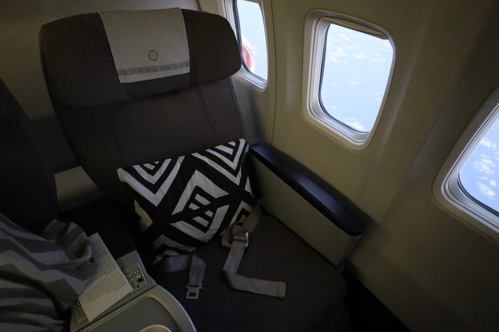 Fiji Airways 737 business class – Seat in recline mode