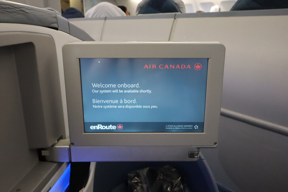 Air Canada A330 business class – Entertainment screen