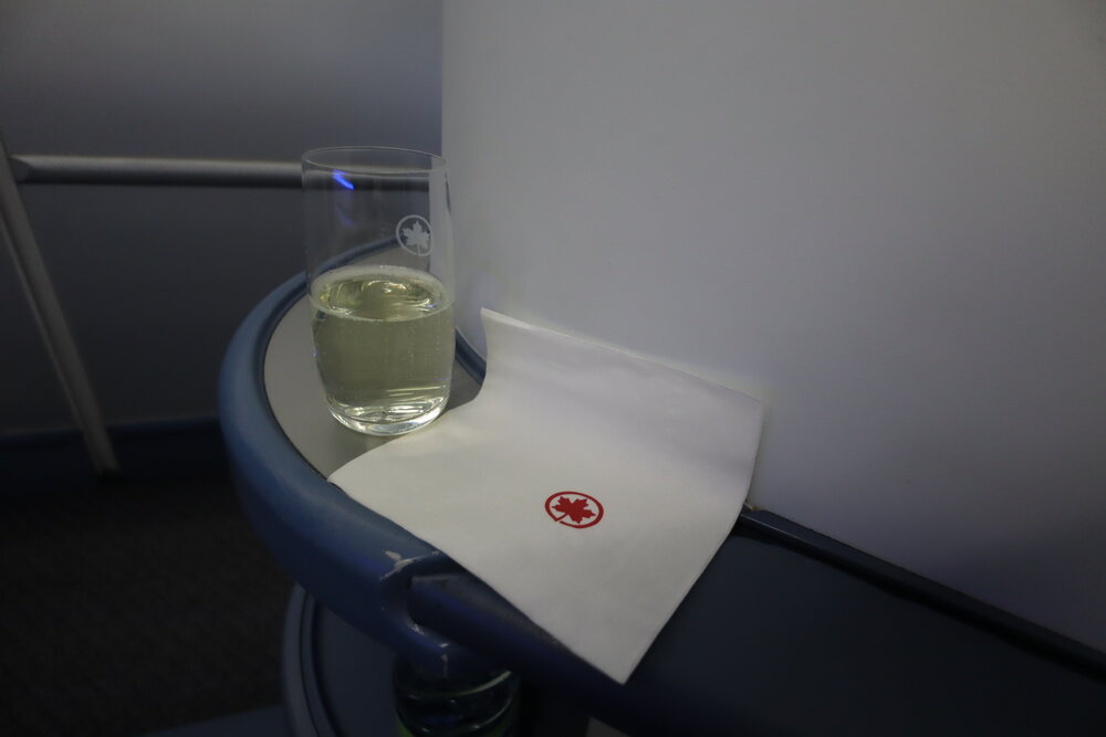 Air Canada A330 business class – Welcome beverage