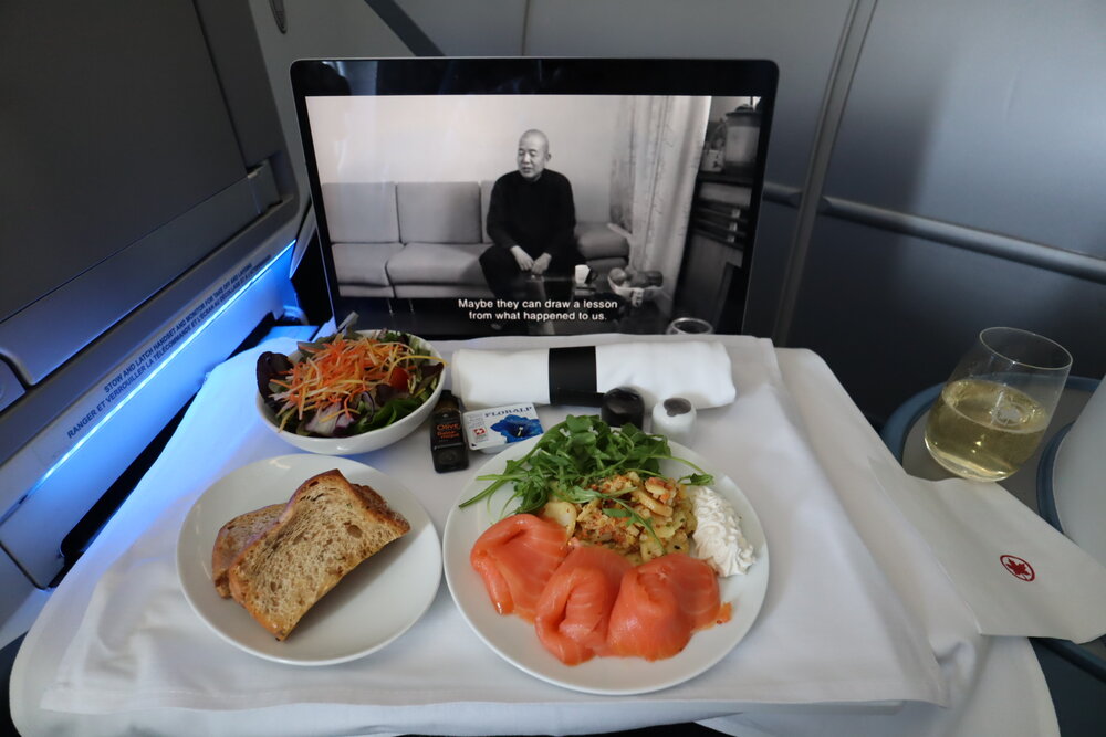 Air Canada A330 business class – Lunch and a movie