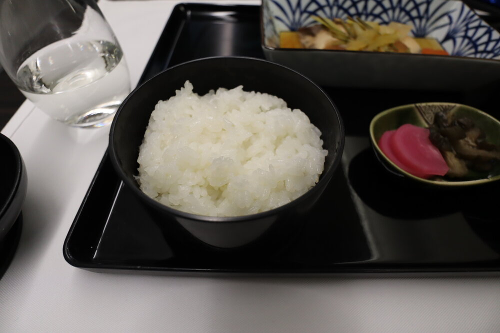 ANA 777 new business class – Steamed rice