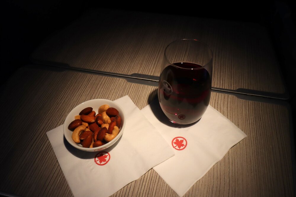 Air Canada 777 business class – Red wine to start