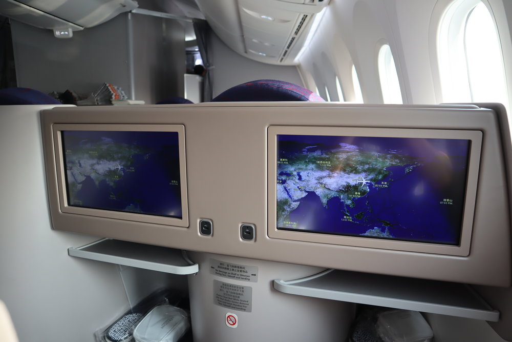 Air China business class – Entertainment monitors